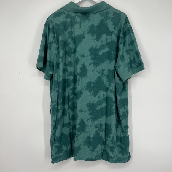 Goodfellow & Co. Men's Short Sleeve Tie Dye Polo Shirt Green Plus Size XXL NWT - Picture 4 of 7